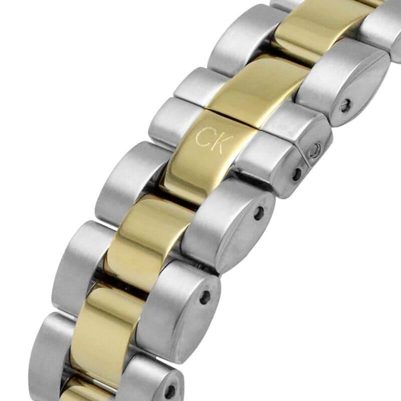 Linked Silver Sunray Dial Two Tone Bracelet Strap Ladies Watch