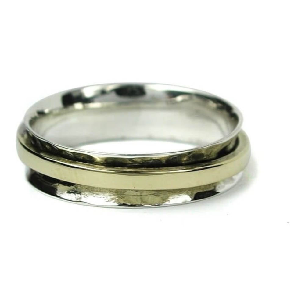 Thin Silver Band With Brass Band