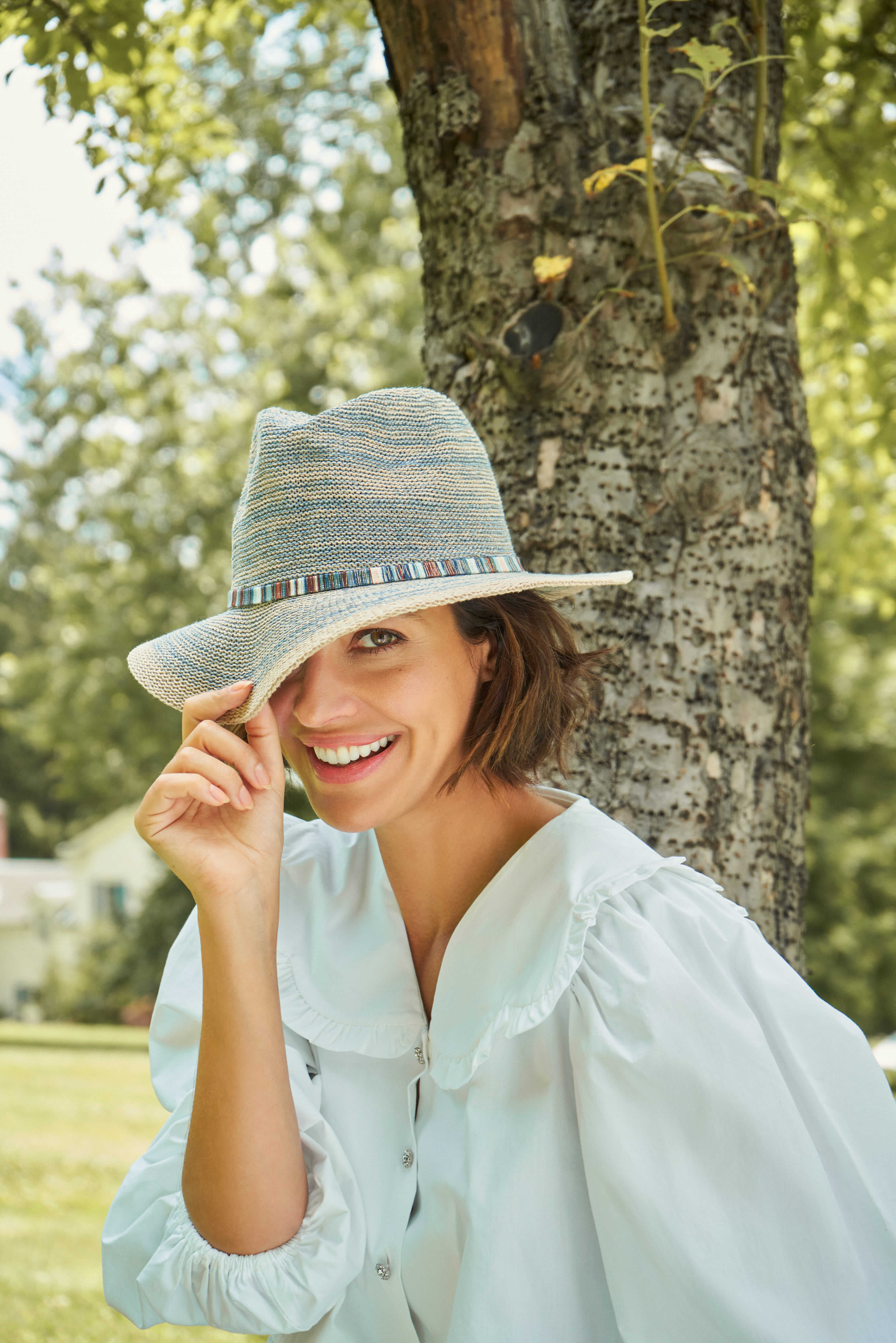 Natalie Hat Teal with Glitter Band