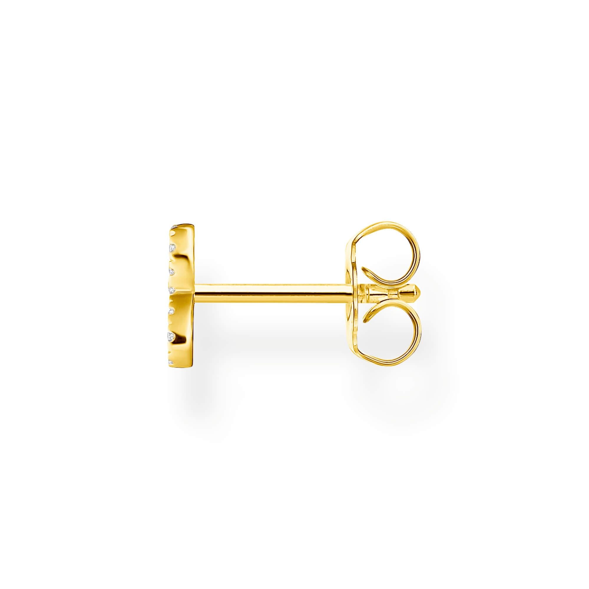 Gold Plated Infinity Single Ear Stud With CZ