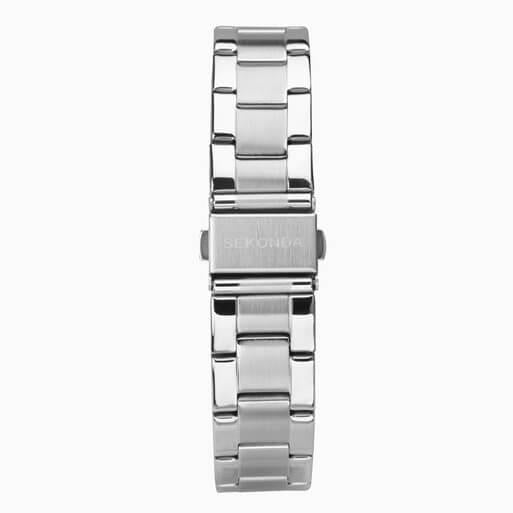 Silver Case With Silver White Dial & Stainless Steel Bracelet Mens Watch