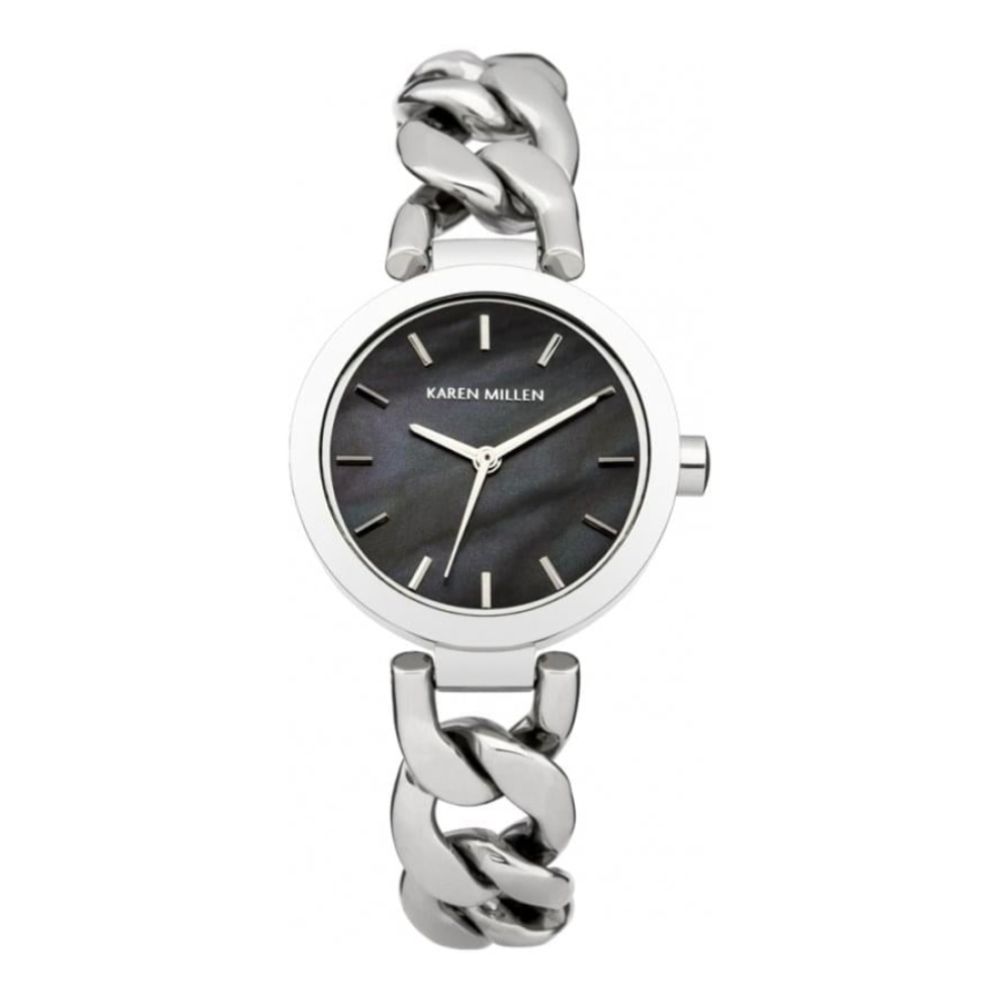 Ladies Quartz Analogue Watch With Black MOP Dial