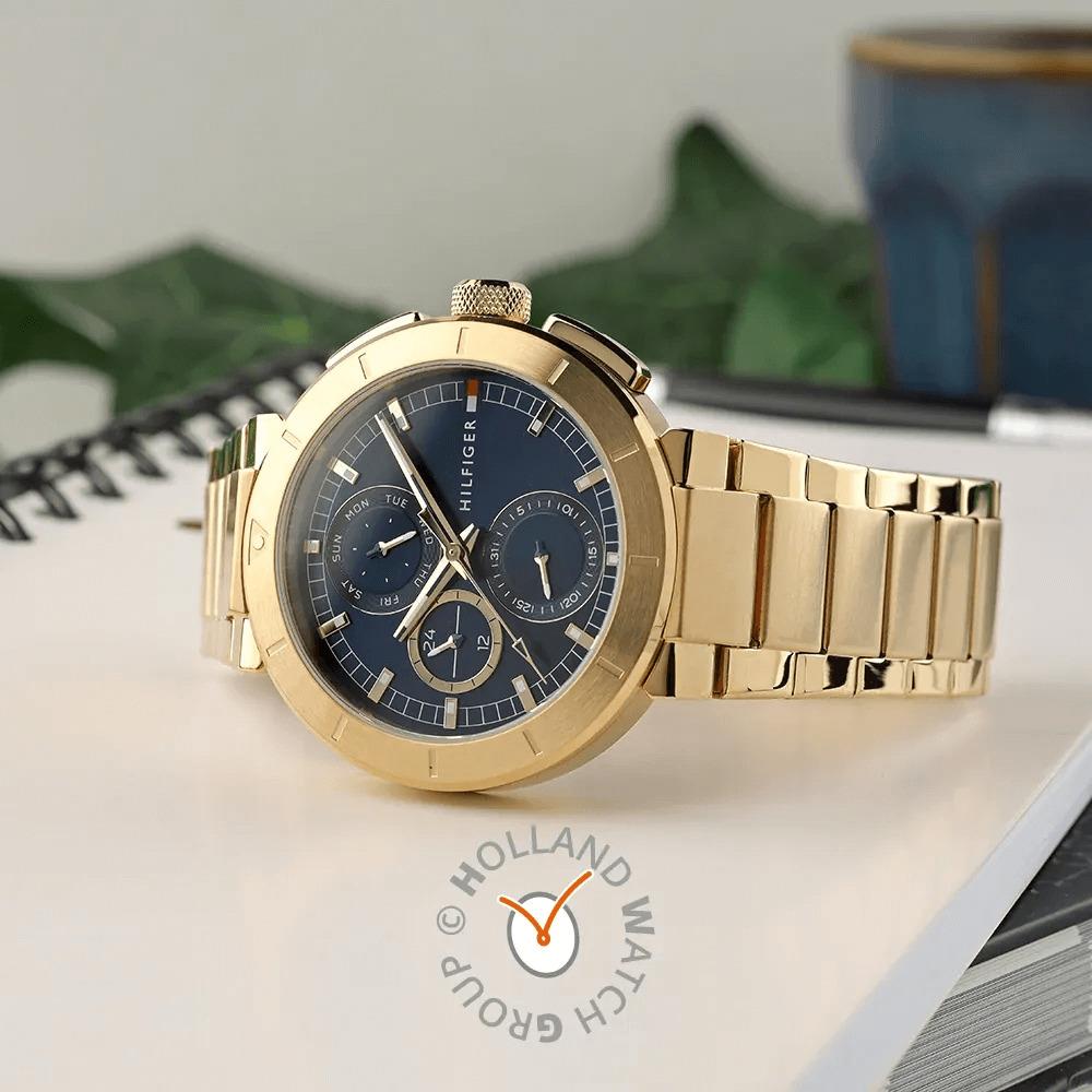 Lorenzo Blue Dial With Gold Plated Bracelet Mens Watch