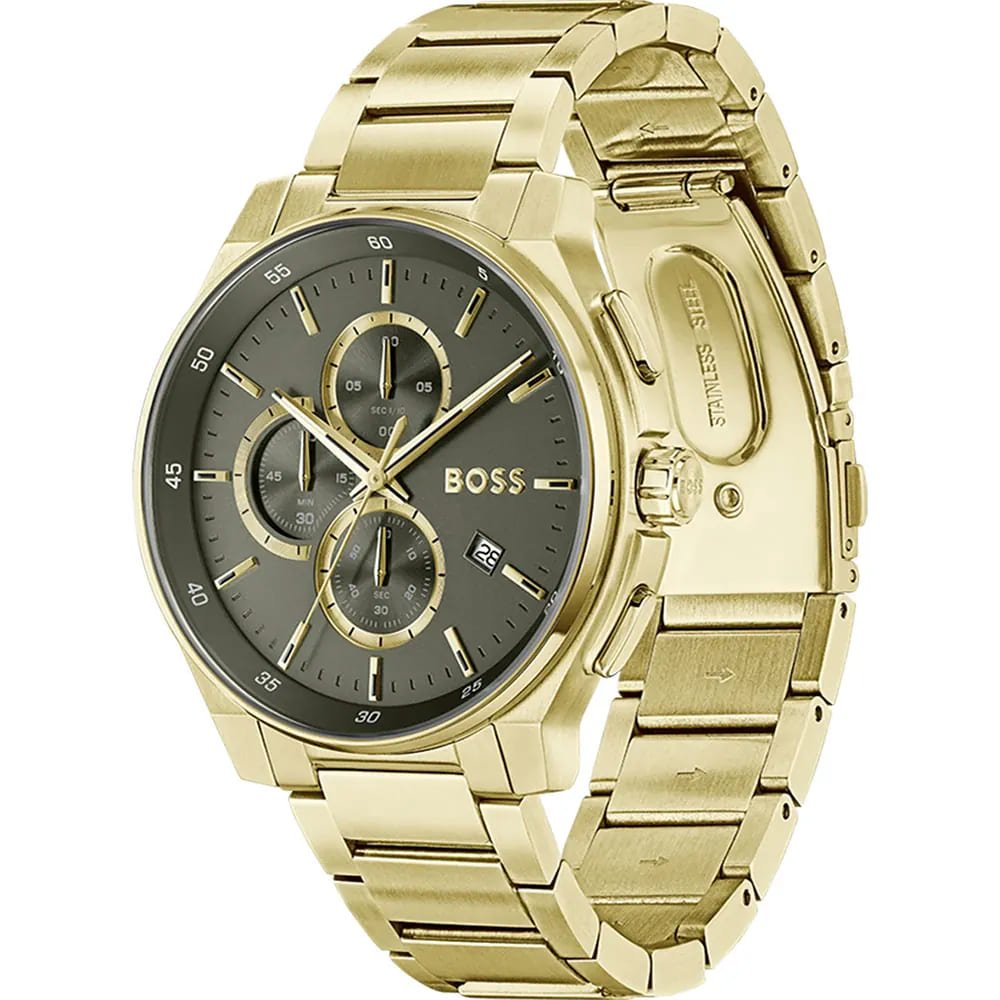 Peak 2.0 Grey Chronograph Dial With Gold Plated Bracelet Strap Men's Watch