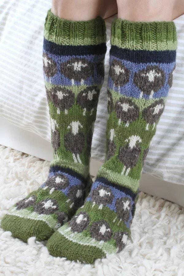Flock Of Herdwick Sheep Long Socks