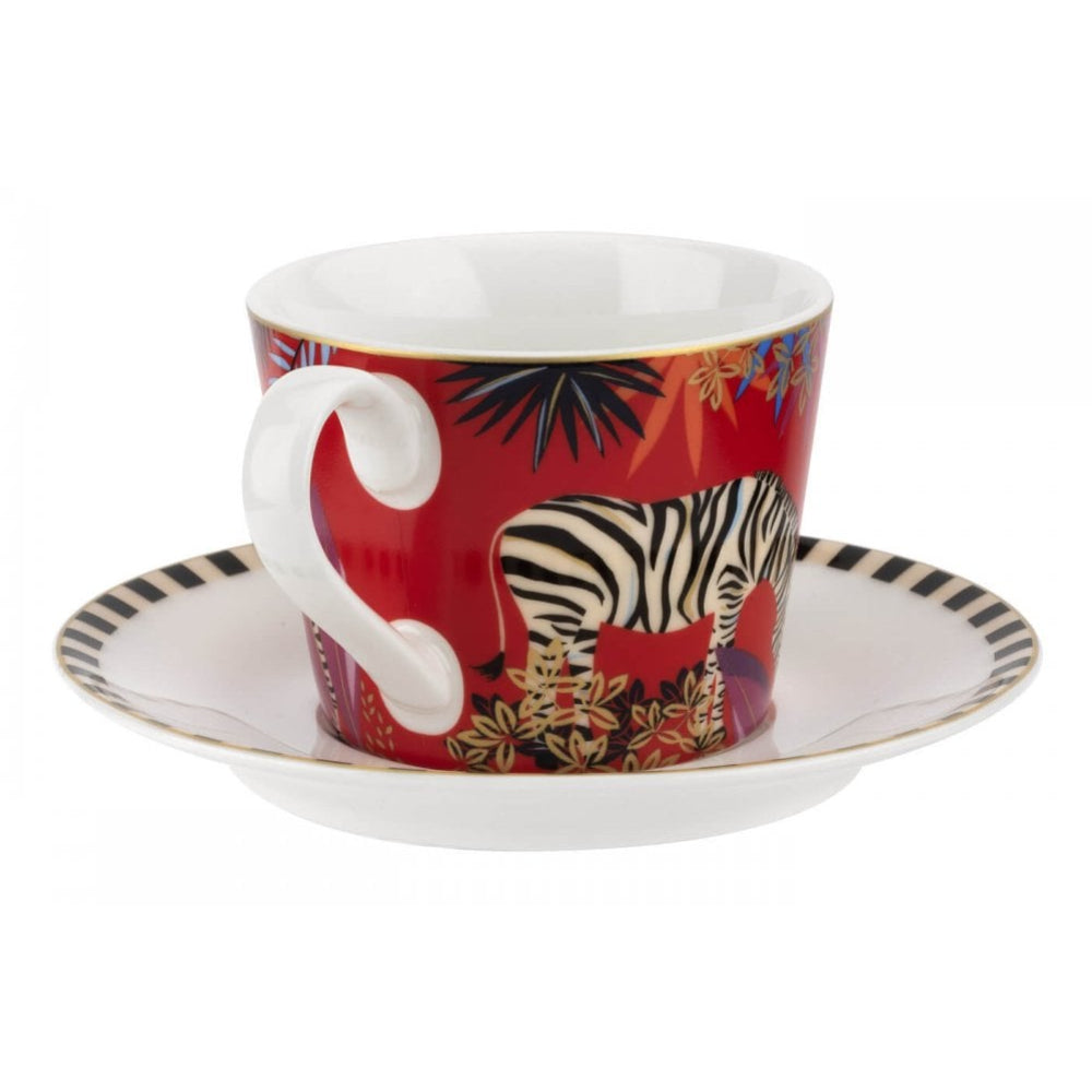 Tahiti Tea Cup & Saucer - Zebra