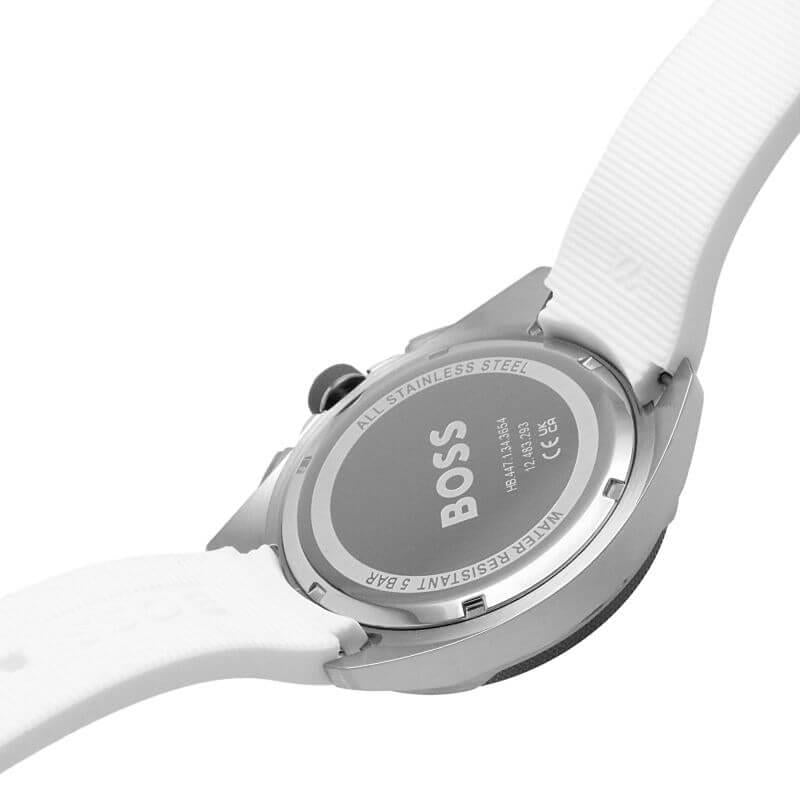 Volane Grey Chronograph Dial White Rubber Strap Gents Watch